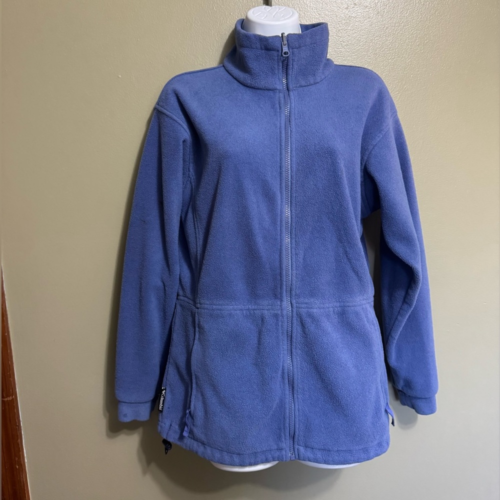 Columbia women's full-zip blue fleece jacket with zippered pockets, Size M